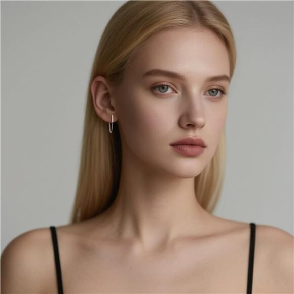 Solid 925 Sterling Silver Stud Earrings Minimalist Bar Earrings - Picture 9 of 14